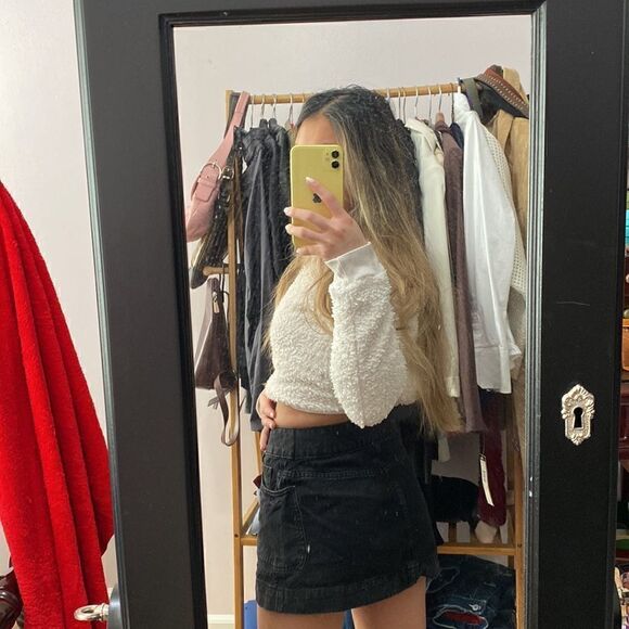 forever 21 black denim skirt size small - Picture 2 of 5